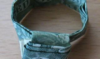 纸钻石戒指的折法 用钱折戒指